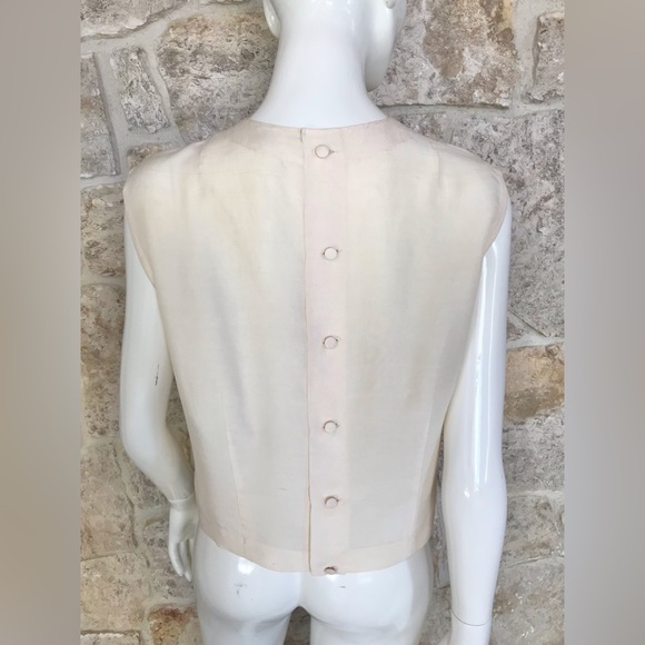Beautiful Vintage 1950s 1960s Raw Silk Shell Top with Incredible Detailing - Picture 9 of 16